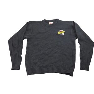 Vintage Pittsburgh Steelers Sweater Mens L Black Wool Pro Elite NFL Gear 80s